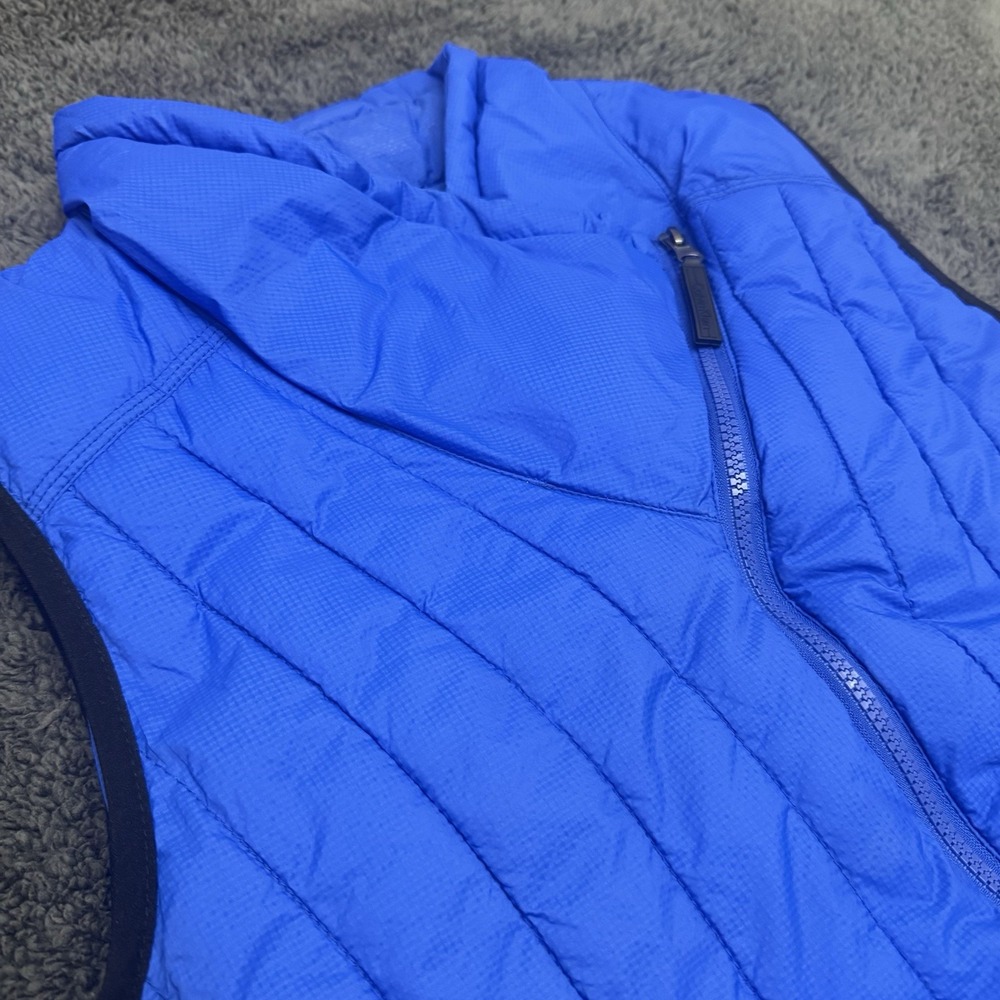 Calvin Klein Performance Womens Blue Quilted Winter Puffer Vest Full Zip Size XL